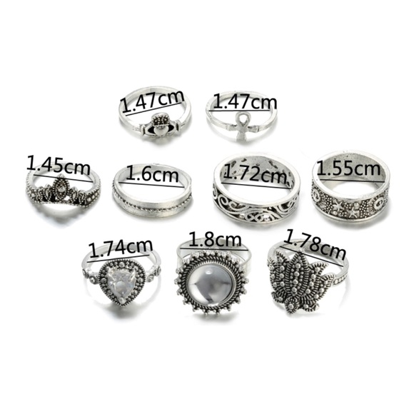 Diamond Lotus Midi Rings - Picture 6 of 6